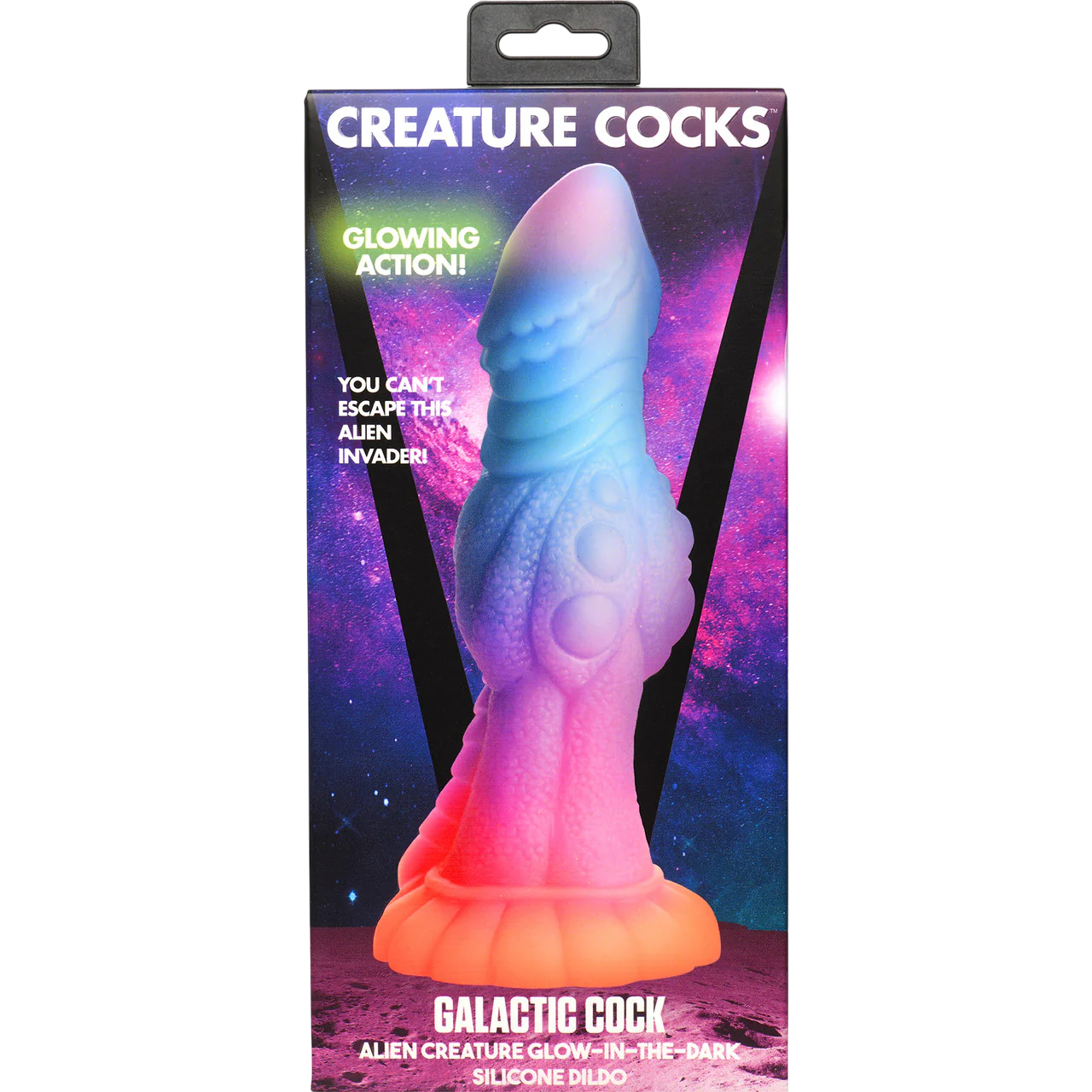 Creature Cocks Galactic Cock Glow in the Dark Silicone Dildo 8.5 Inch 