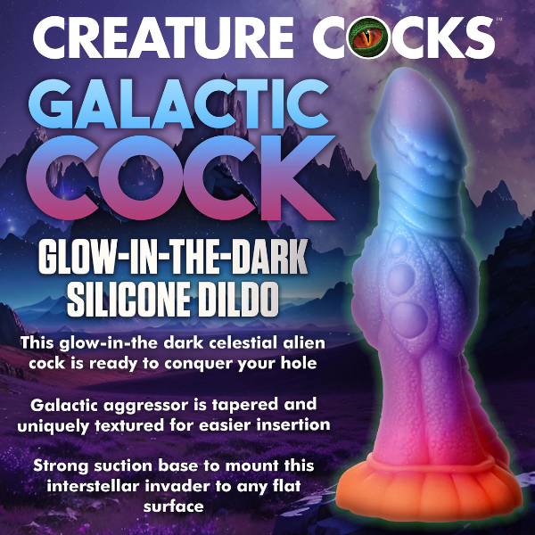 Creature Cocks Galactic Cock Glow in the Dark Silicone Dildo 8.5 Inch 