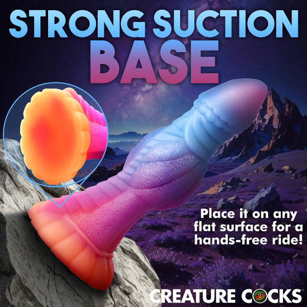 Creature Cocks Galactic Cock Glow in the Dark Silicone Dildo 8.5 Inch 