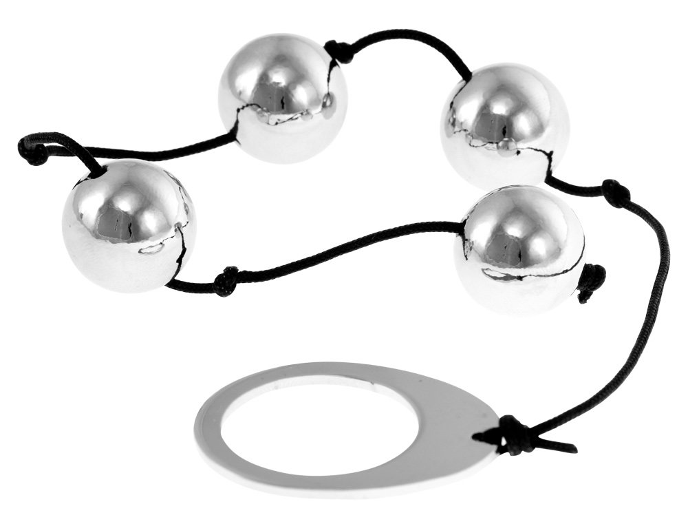 Me You Us Heavy Metal Anal Beads Silver 8.75 Inch