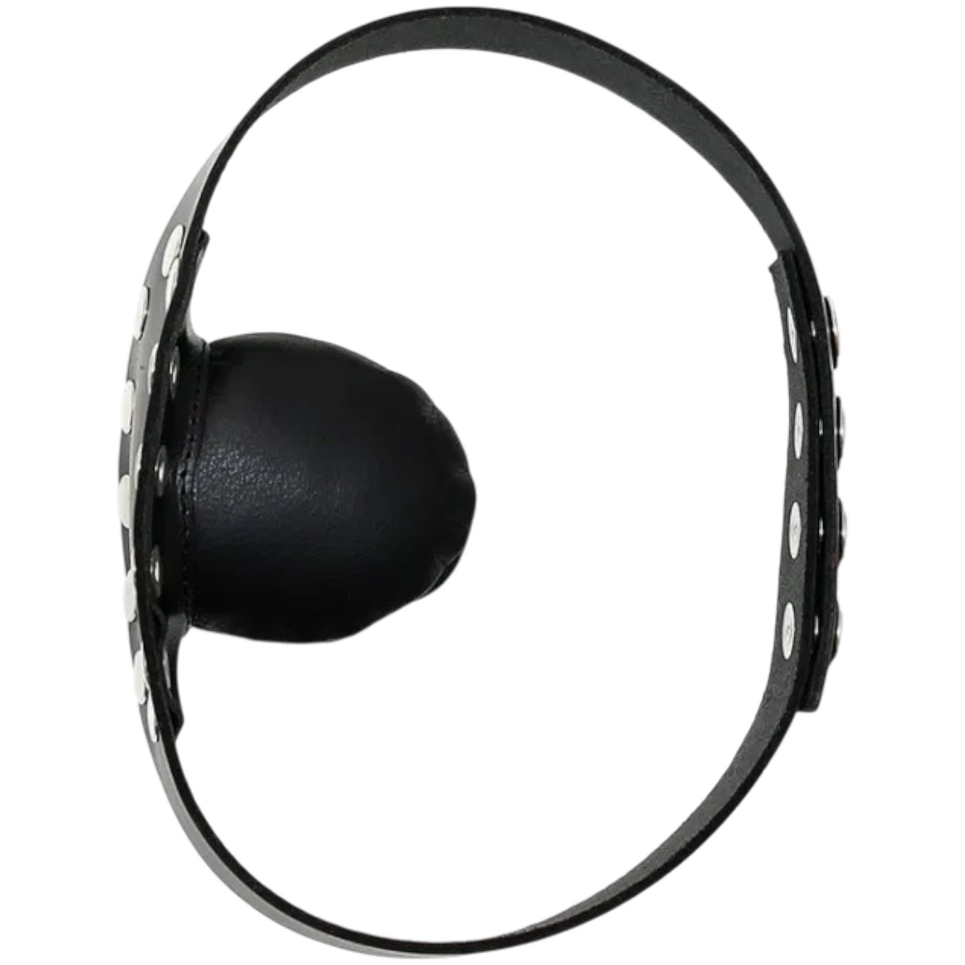 Rimba Studded Leather Panel Mouth Gag Black