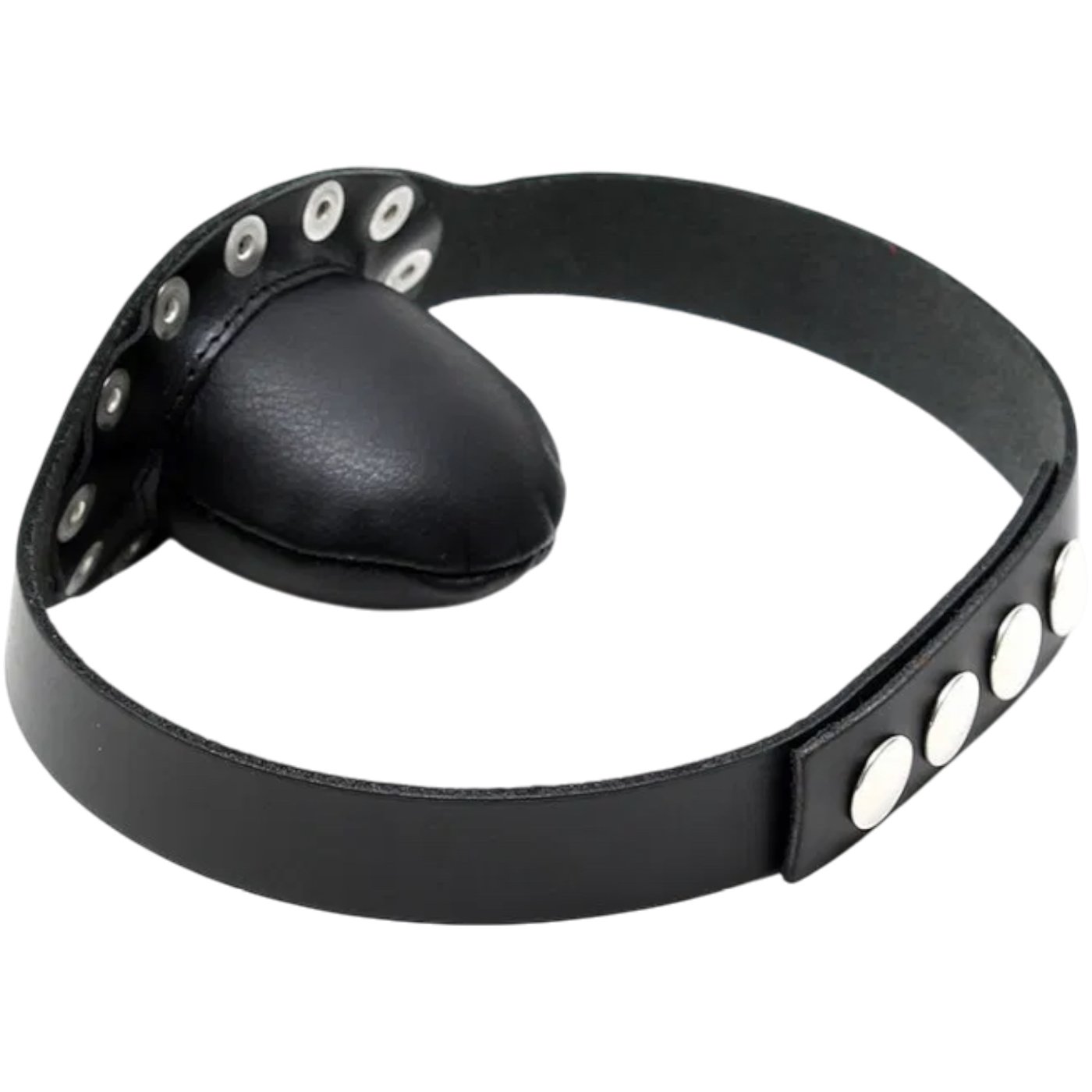 Rimba Studded Leather Panel Mouth Gag Black