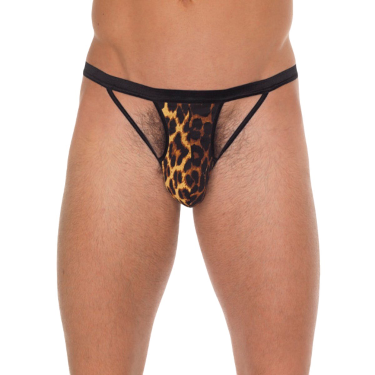 Rimba Men’s Leopard Print Open Thong G-String