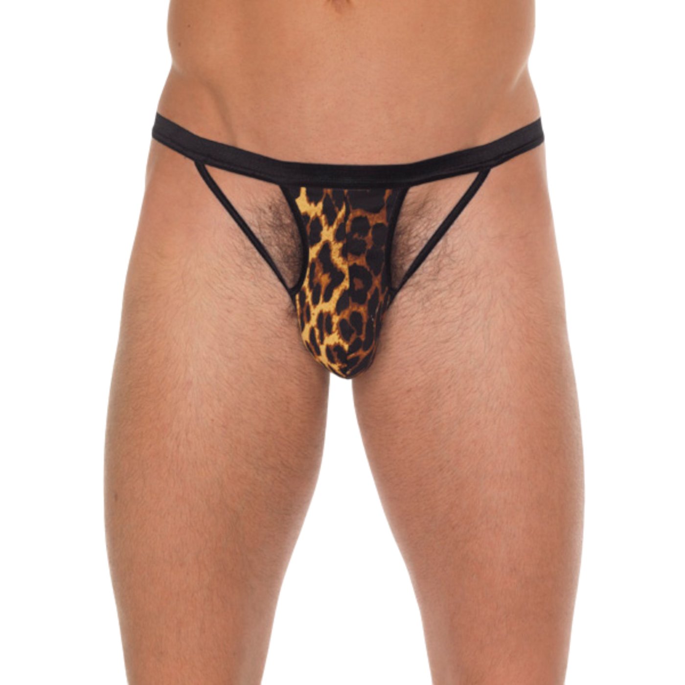 Rimba Men’s Leopard Print Open Thong G-String