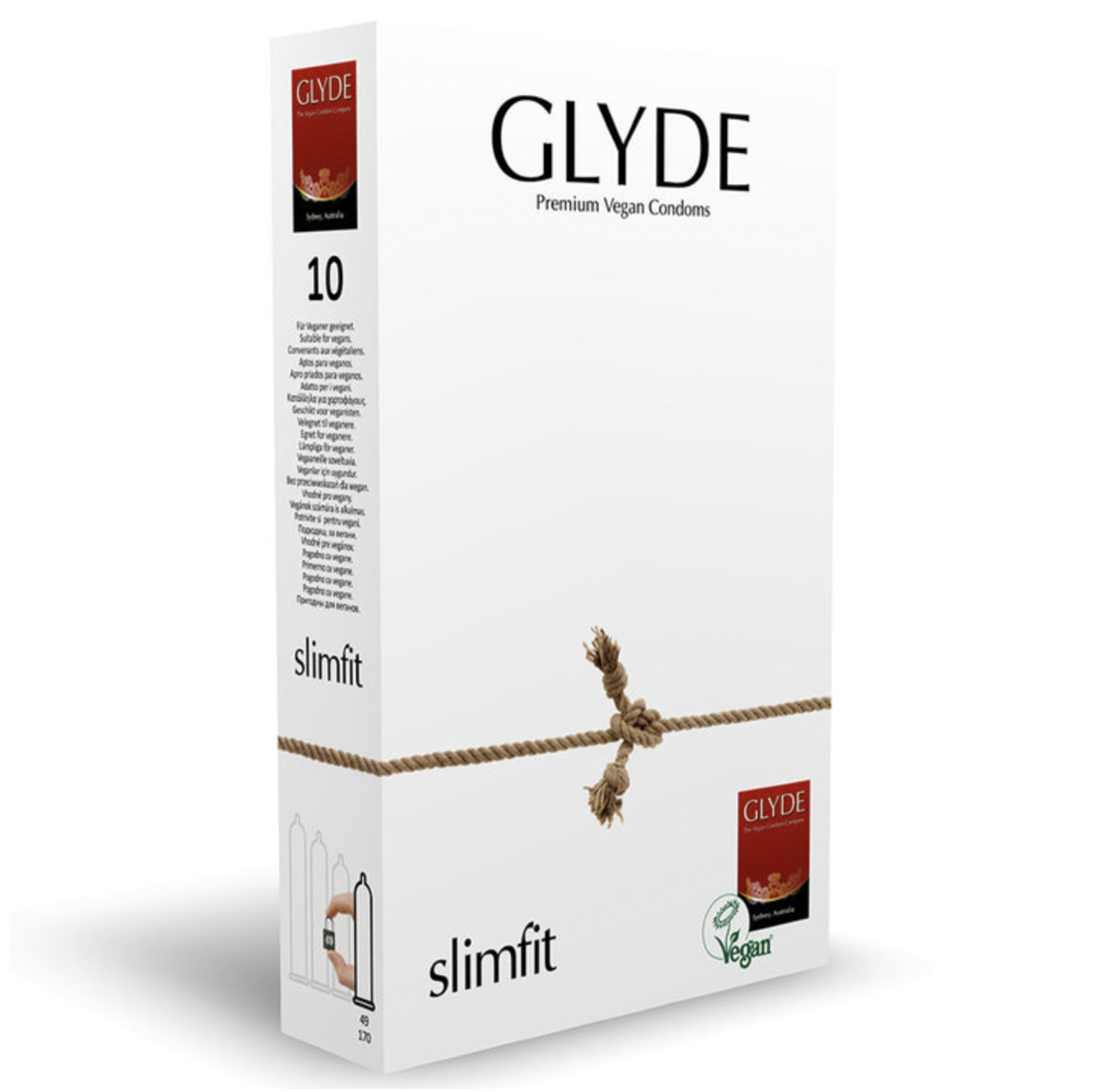 Glyde Slim Fit Condoms Vegan Condoms 100 Pack