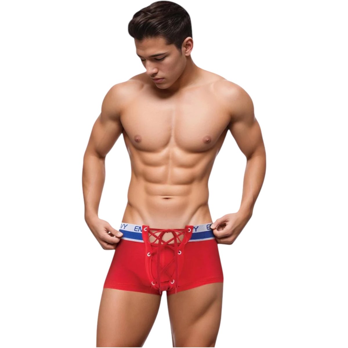 Envy Sporty Lace Up Trunk Red, S/M – Envy