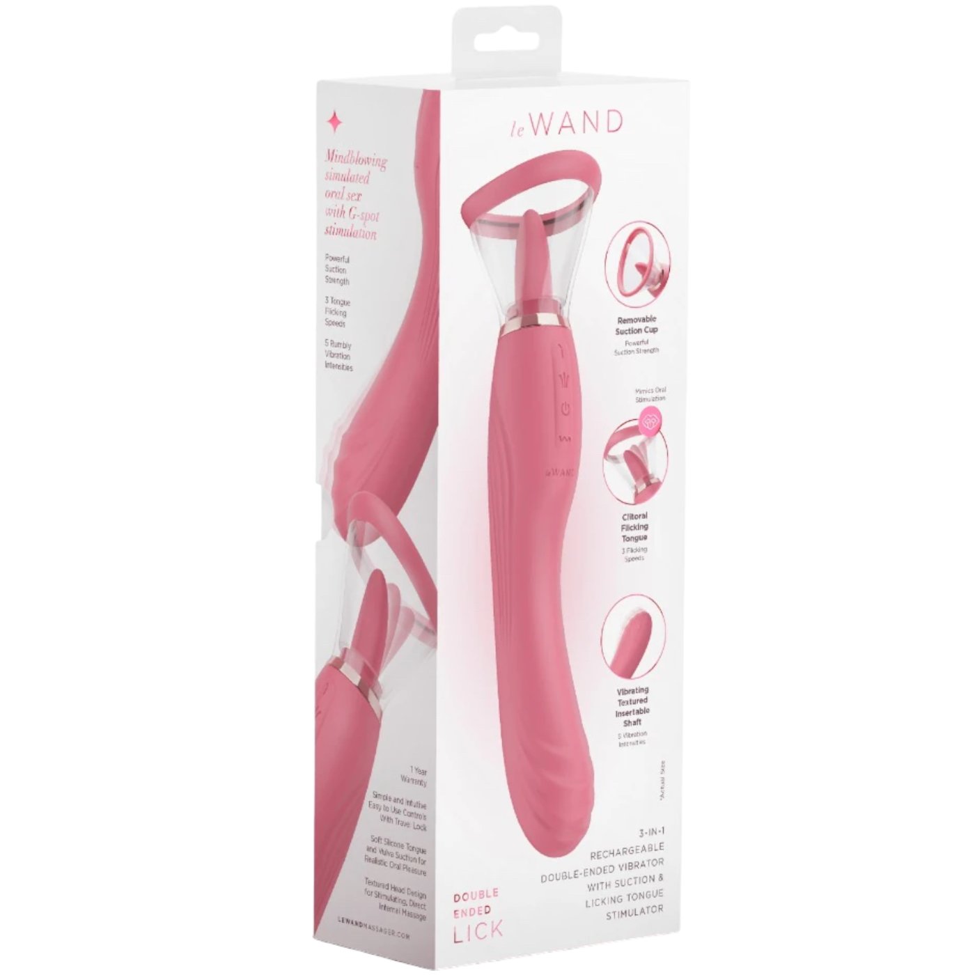Le Wand Lick 3-in-1 Rechargeable Double-Ended Vibrator