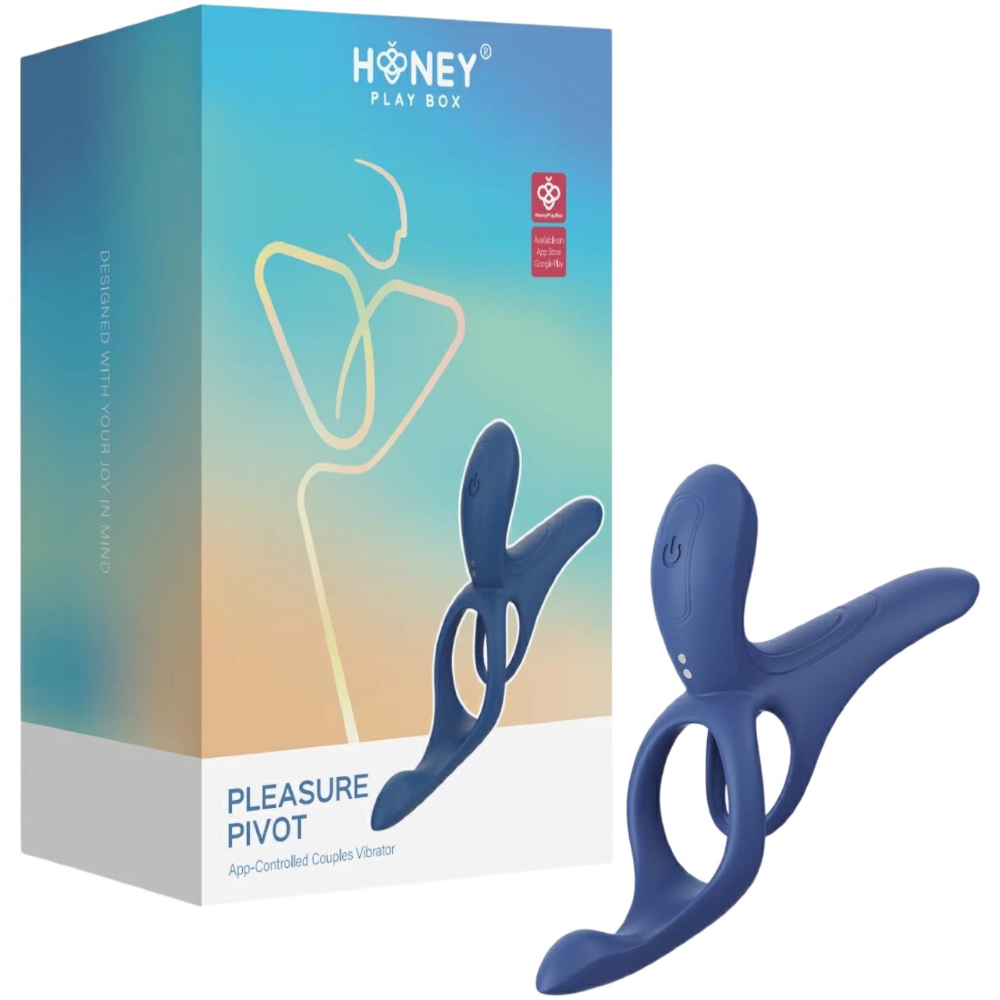 Honey Play Box Pleasure Pivot App-Controlled Couples Vibrator Blue