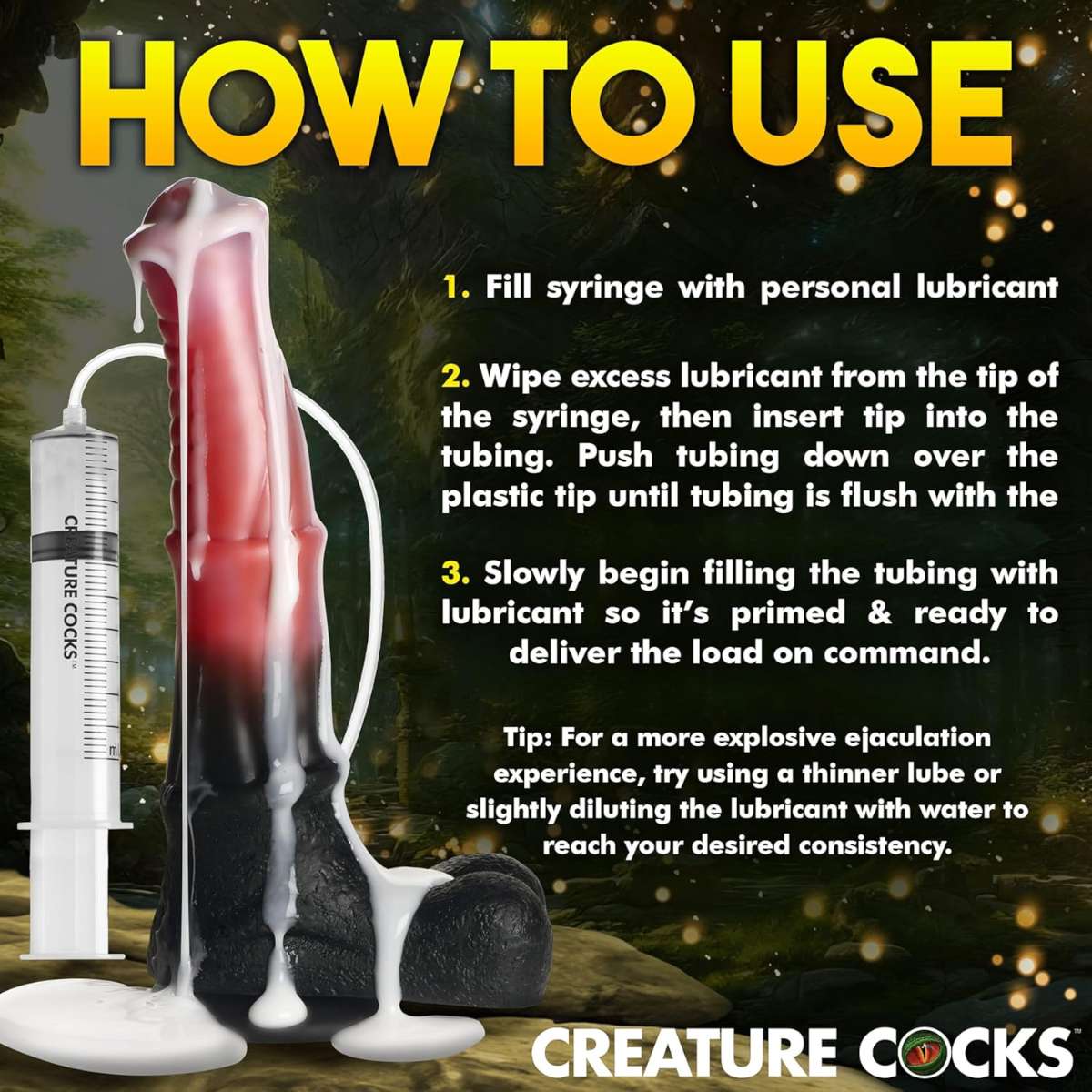 Creature Cocks Centaur Explosion Squirting Silicone Dildo 9.6 Inch