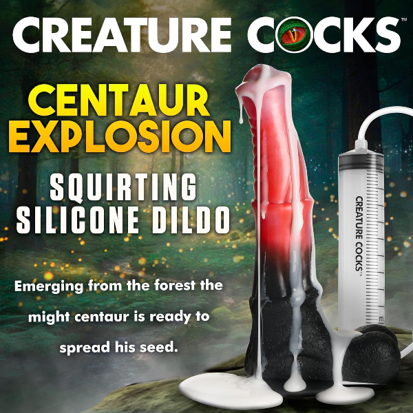 Creature Cocks Centaur Explosion Squirting Silicone Dildo 9.6 Inch