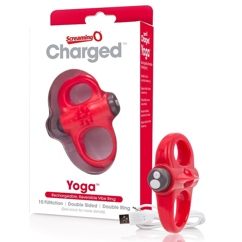 Screaming O Charged Yoga Vibrating Cock Ring Red
