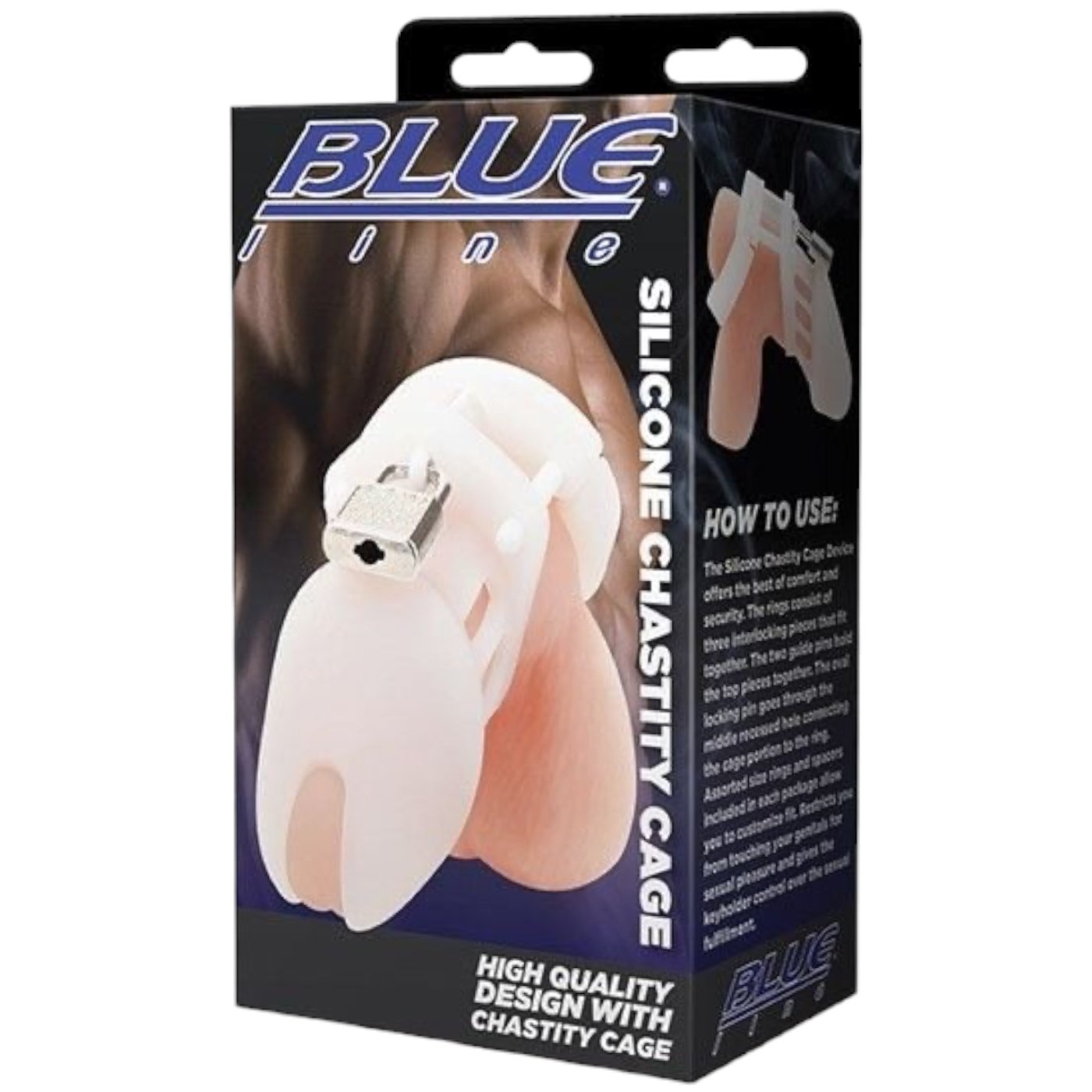 Blue Line Silicone Chastity Cage