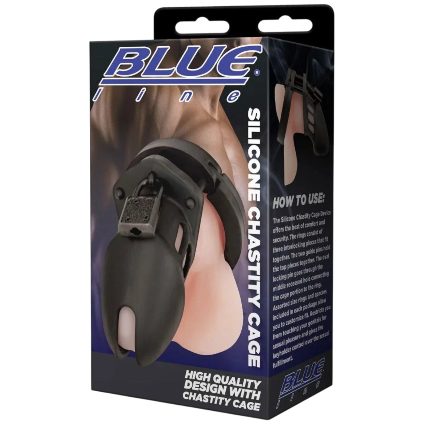 Blue Line Silicone Chastity Cage