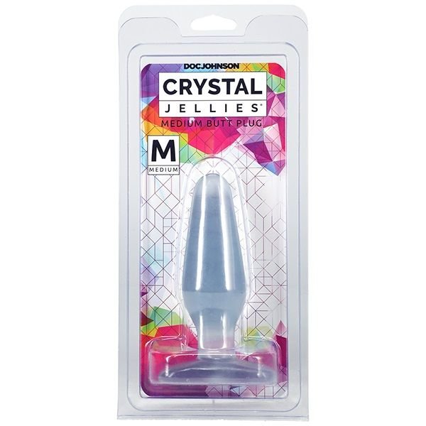 Doc Johnson Crystal Jellies Butt Plug Clear Medium