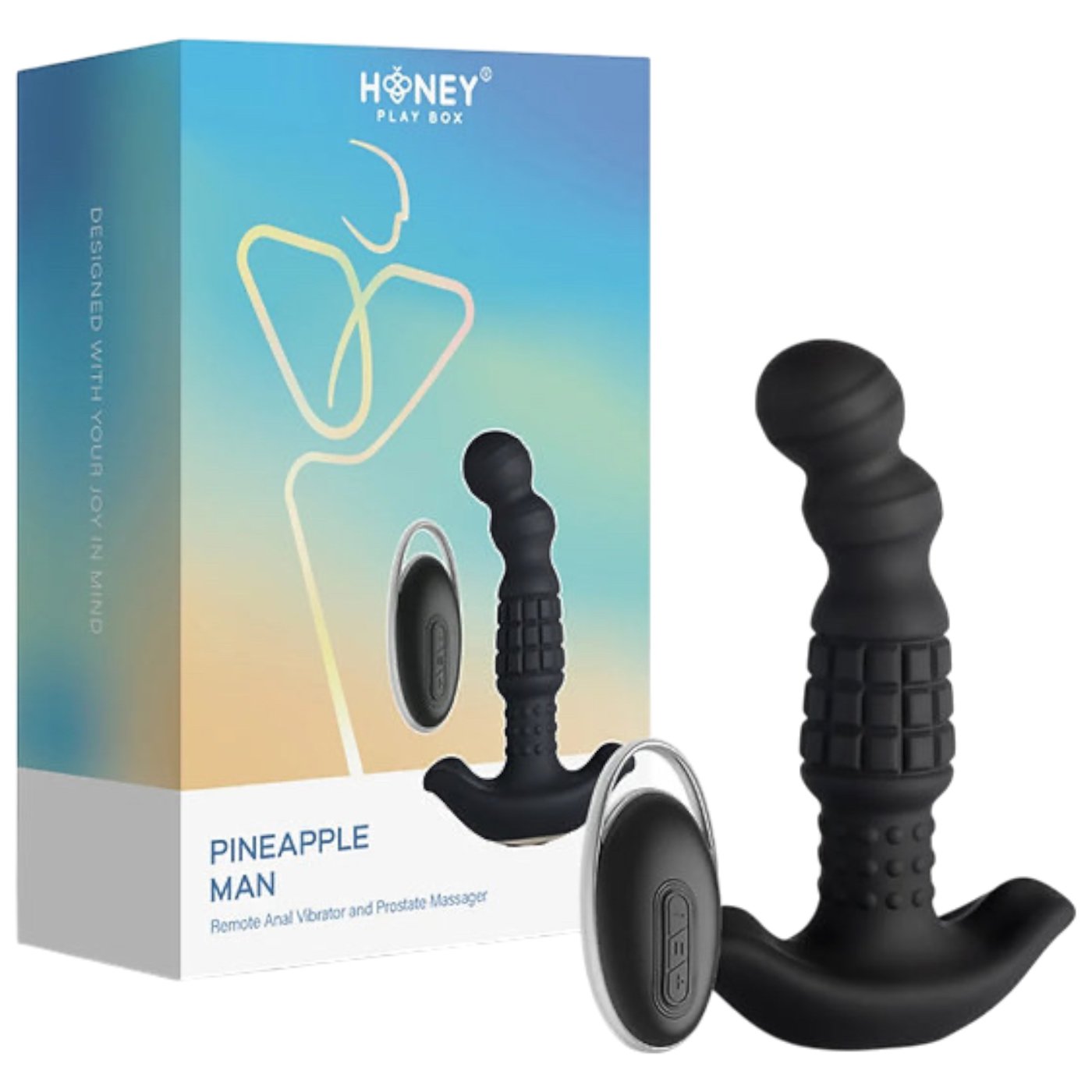Honey Play Box Pineapple Man Remote Control Rolling-Bead Prostate Massager
