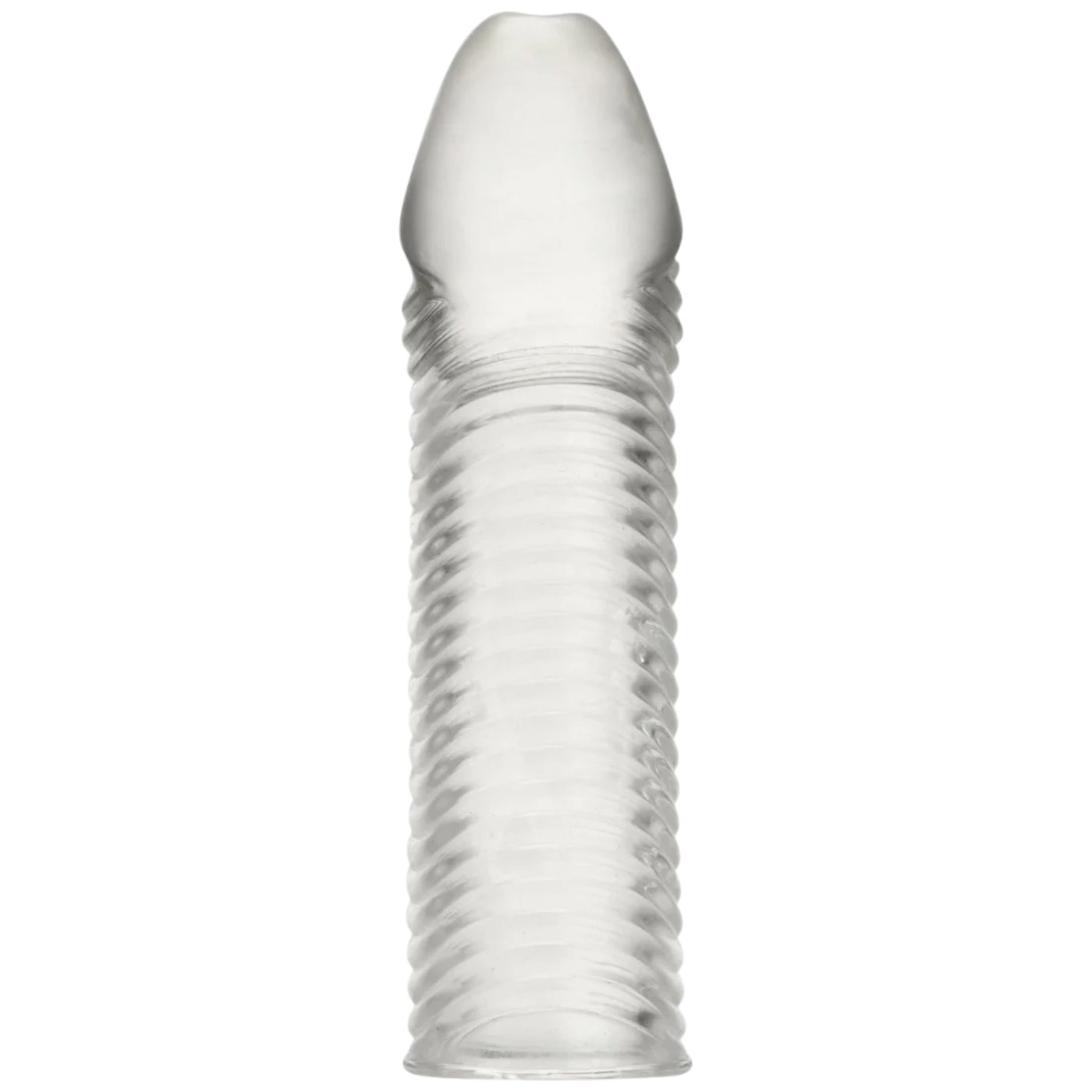 Blue Line 6.5 Inch Wavy Ribbed Penis Extension Sleeve Clear