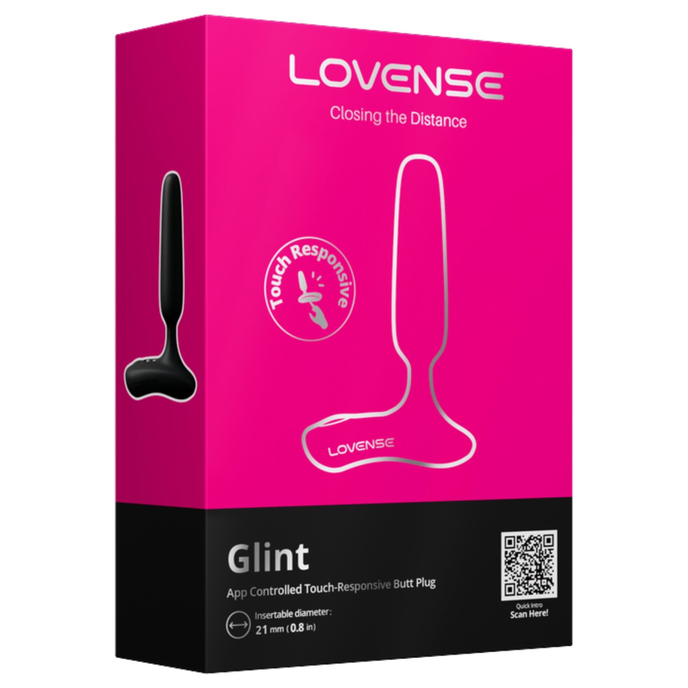 Lovense Glint App-Controlled Touch-Responsive Vibrating Butt Plug