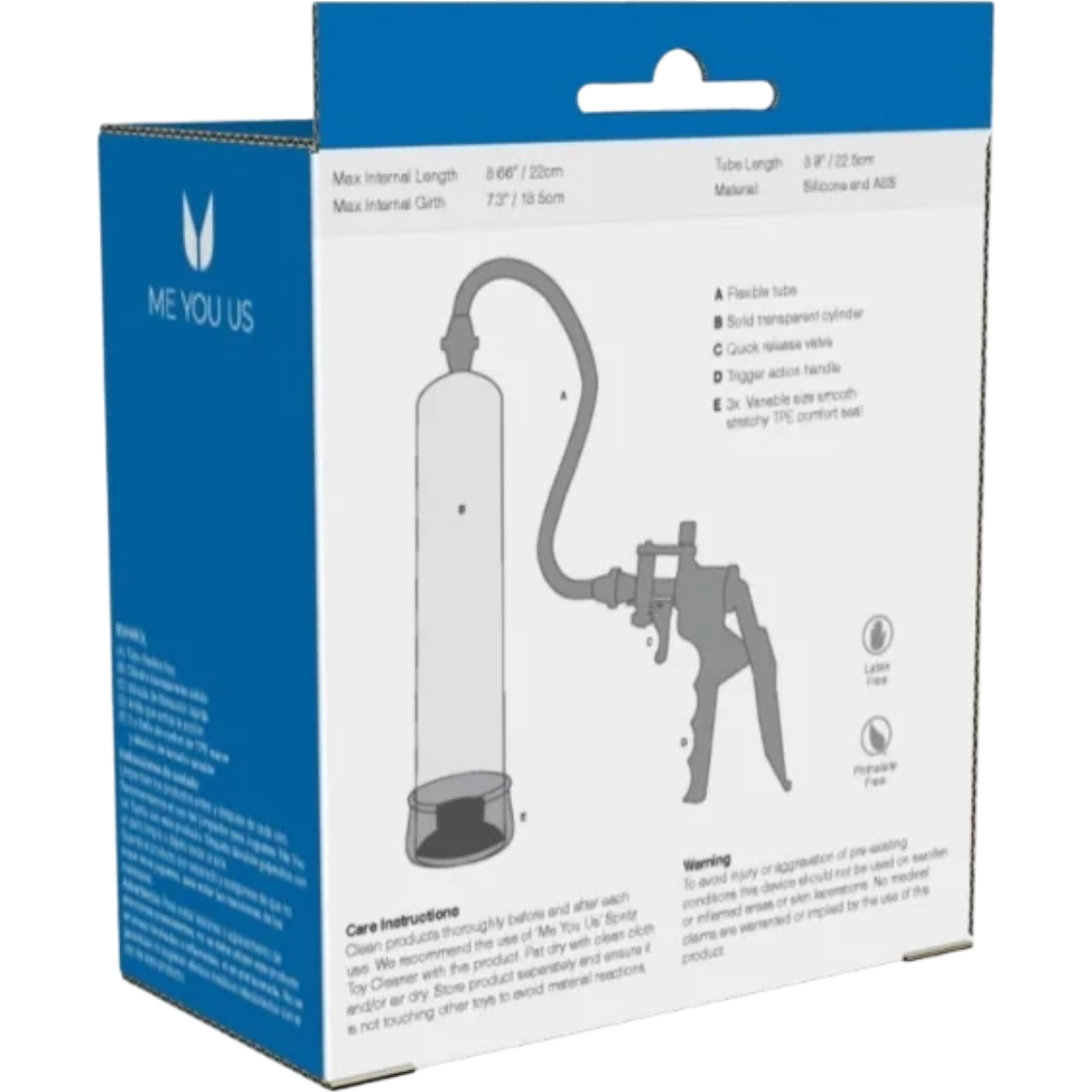 Me You Us X Factor Penis Pump Transparent 8.9 Inch
