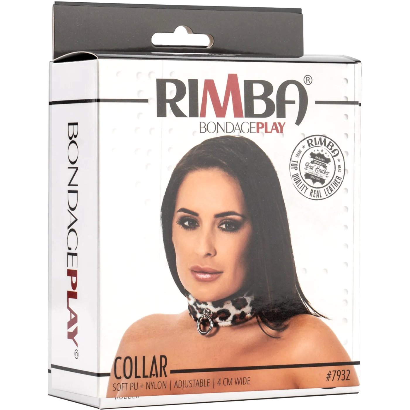 Rimba Leopard Print Leather O-Ring Collar
