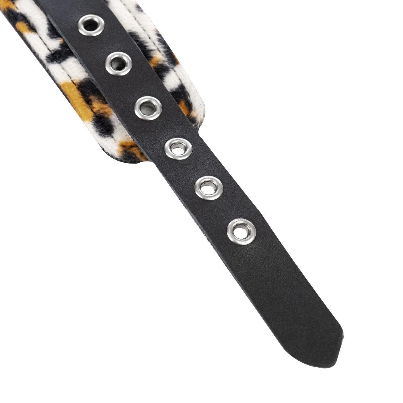 Rimba Leopard Print Leather O-Ring Collar