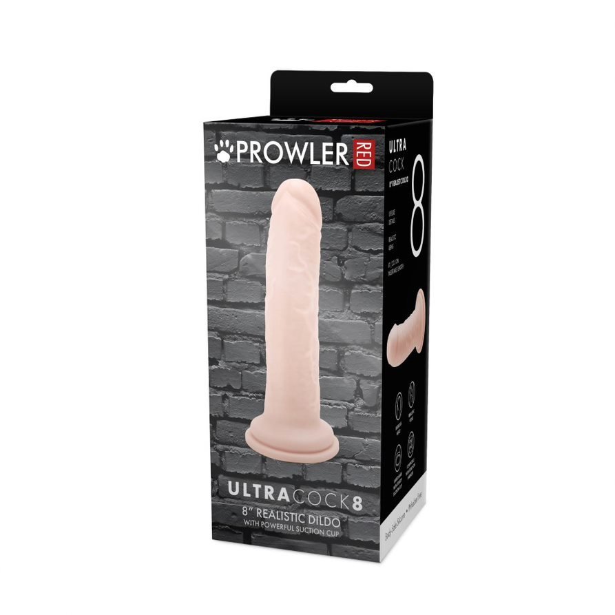Prowler RED Ultra Cock Realistic Suction Cup Dildo 8 Inch