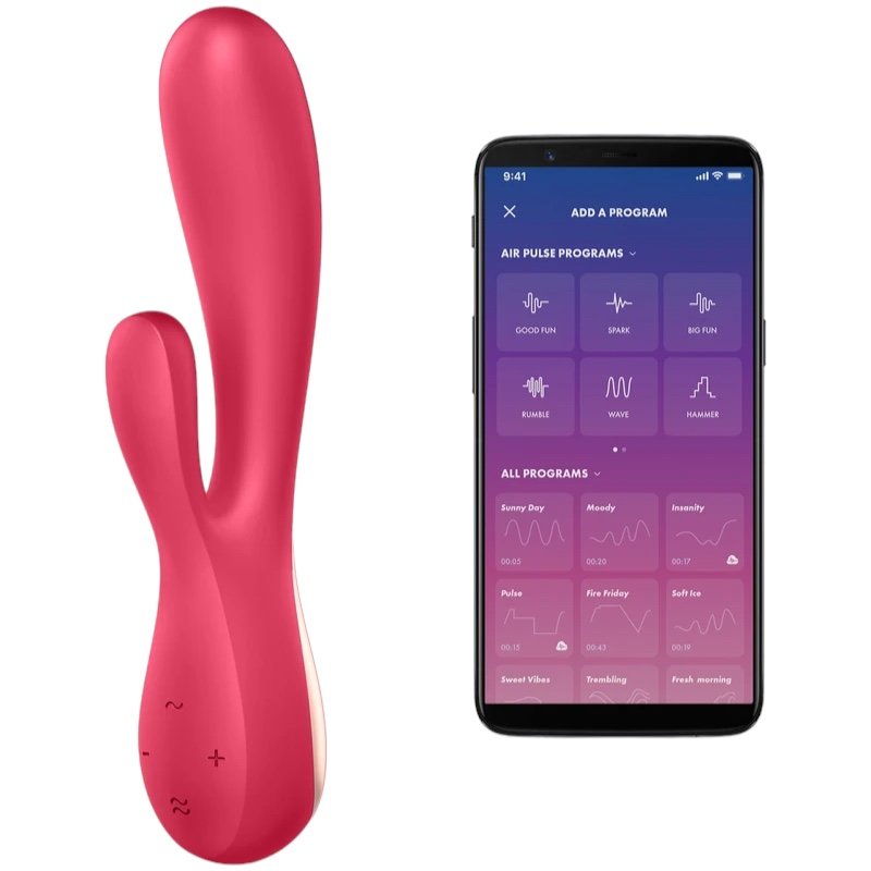 Satisfyer Mono Flex App Controlled Rechargeable Rabbit Vibrator Red