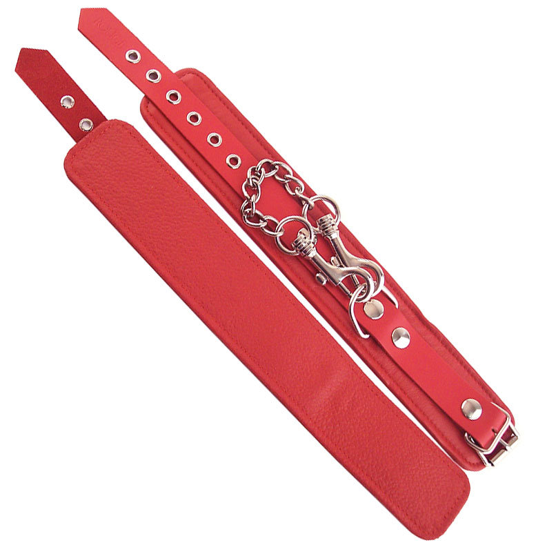 Rouge Garments Leather Ankle Cuffs Red