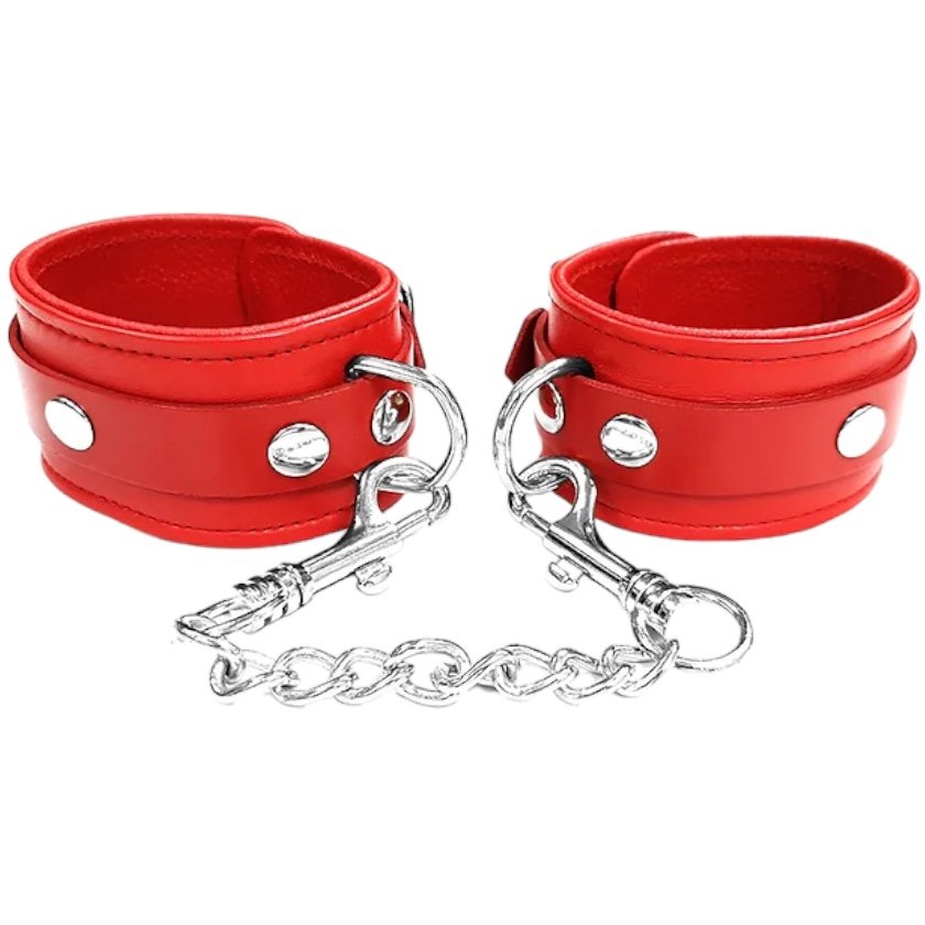 Rouge Garments Leather Ankle Cuffs Red