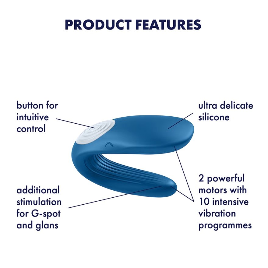 Satisfyer Partner Whale Couples Air Pulse Stimulator Blue