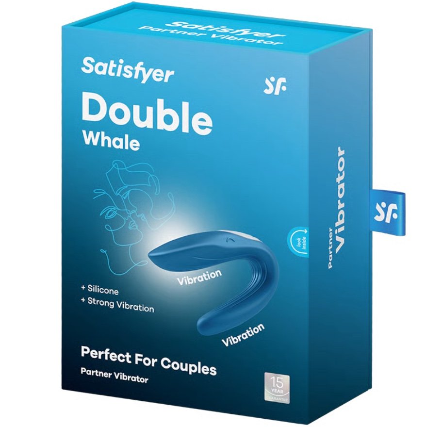 Satisfyer Partner Whale Couples Air Pulse Stimulator Blue