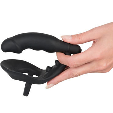 Orion Black Velvets Cock Ring with Vibration, black
