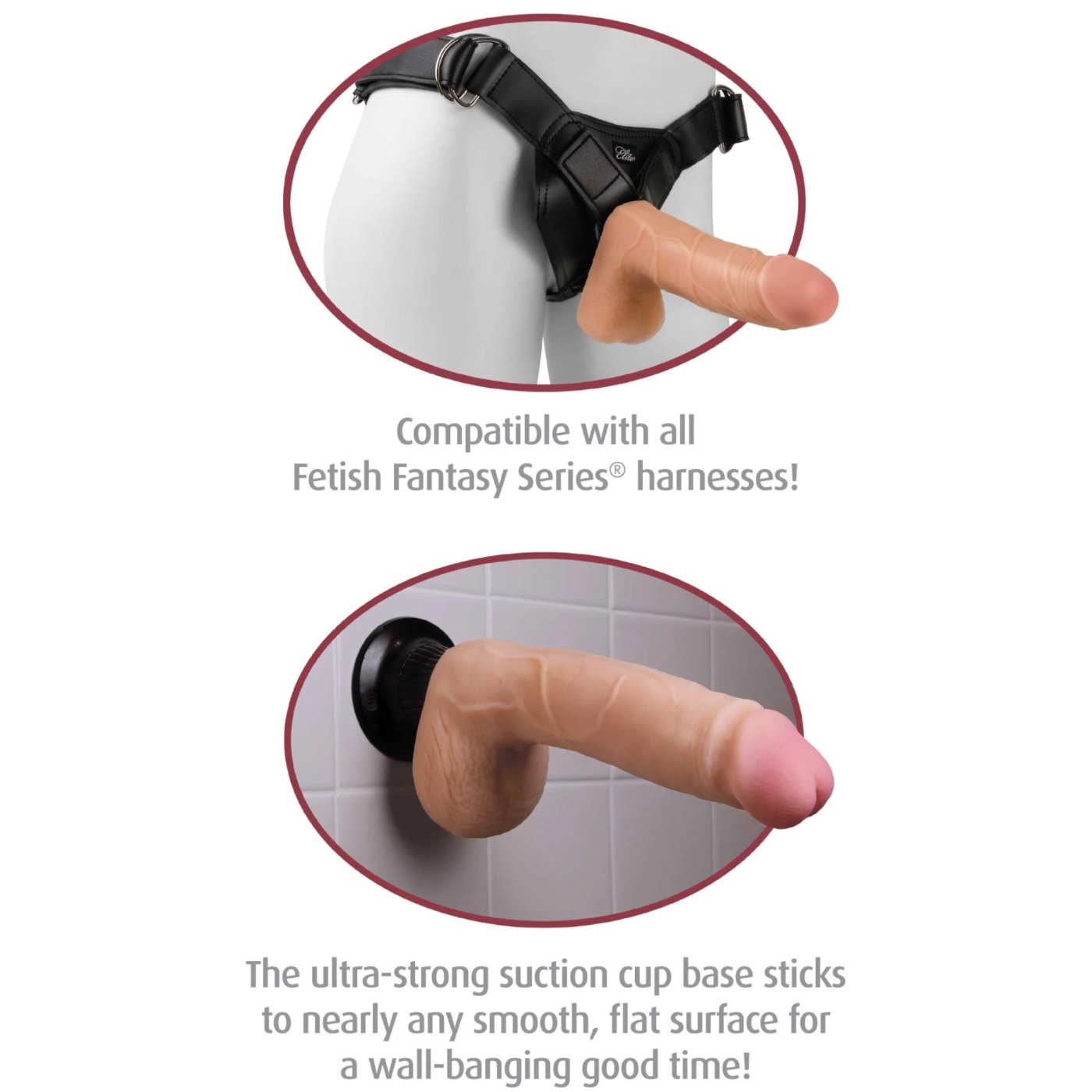 Real Feel Deluxe No. 6 Vibrating Dildo with Balls & Suction Cup 8.5 Inch 