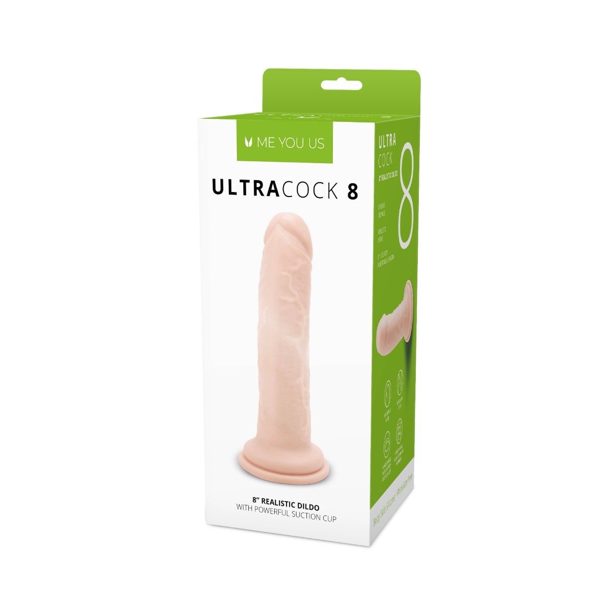 Me You Us Ultra Cock Realistic Suction Cup Dildo Light 8 Inch
