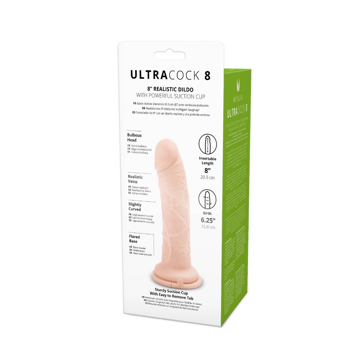 Me You Us Ultra Cock Realistic Suction Cup Dildo Light 8 Inch