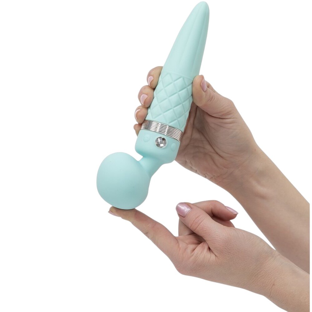 Pillow Talk Sultry Rechargeable Warming Wand Massager Teal