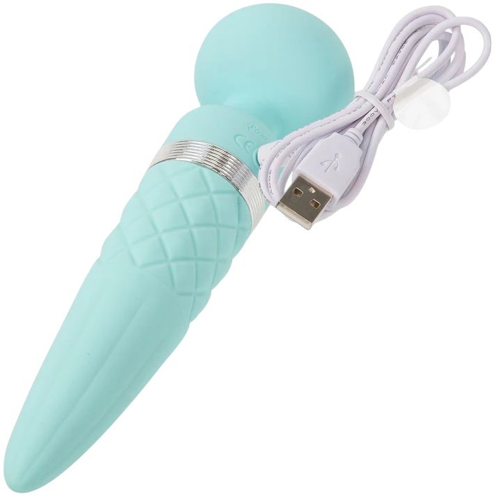 Pillow Talk Sultry Rechargeable Warming Wand Massager Teal