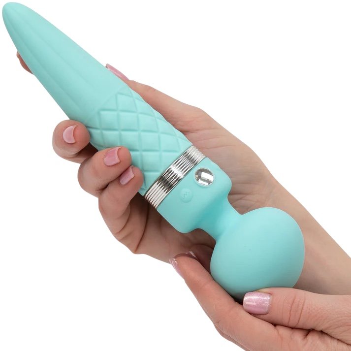 Pillow Talk Sultry Rechargeable Warming Wand Massager Teal