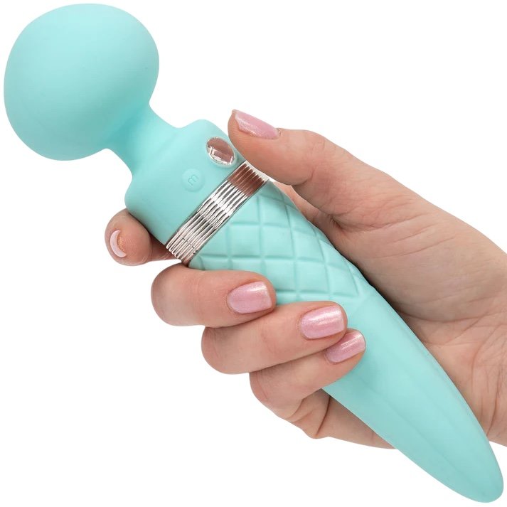 Pillow Talk Sultry Rechargeable Warming Wand Massager Teal