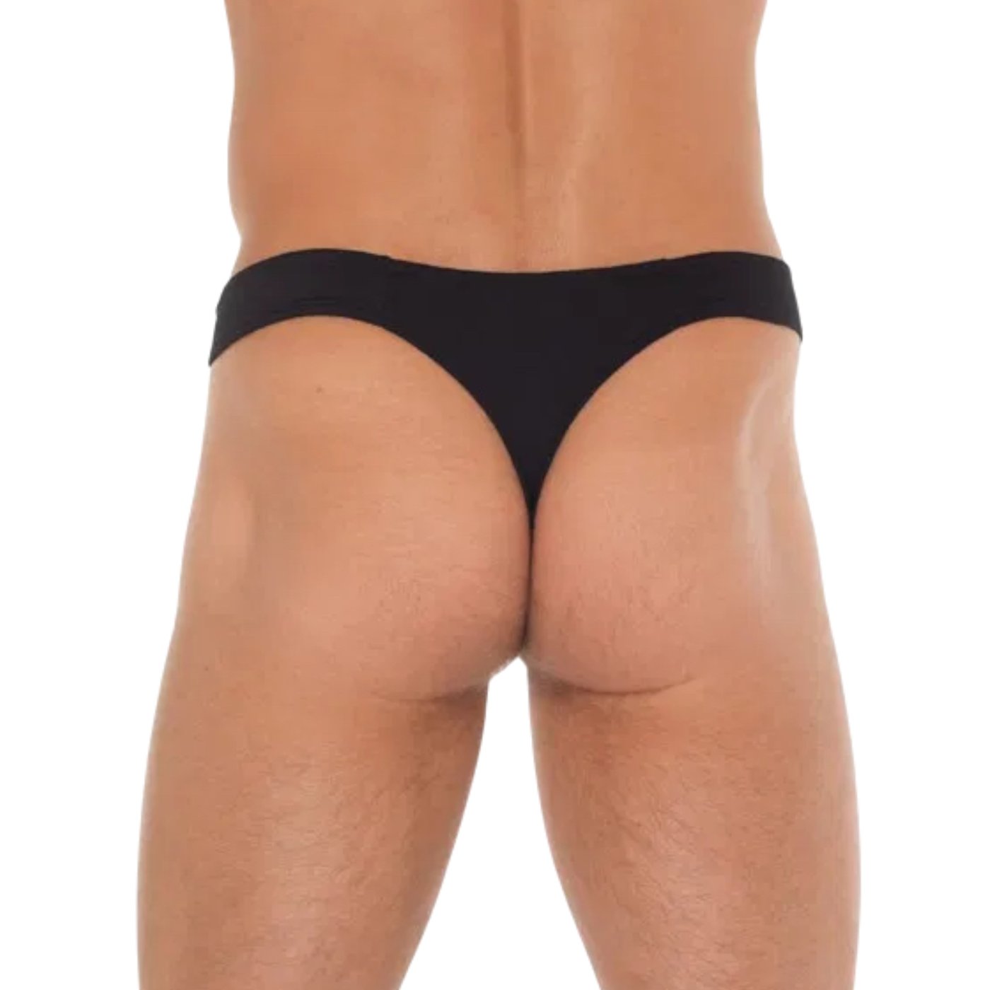 Rimba Men’s Black G-String Thong with Zipper Pouch
