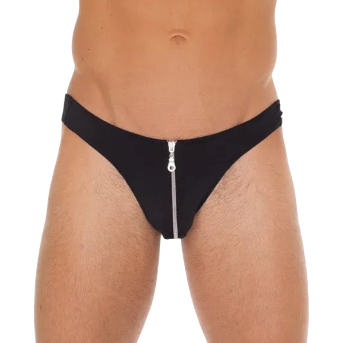 Rimba Men’s Black G-String Thong With Zipper Pouch