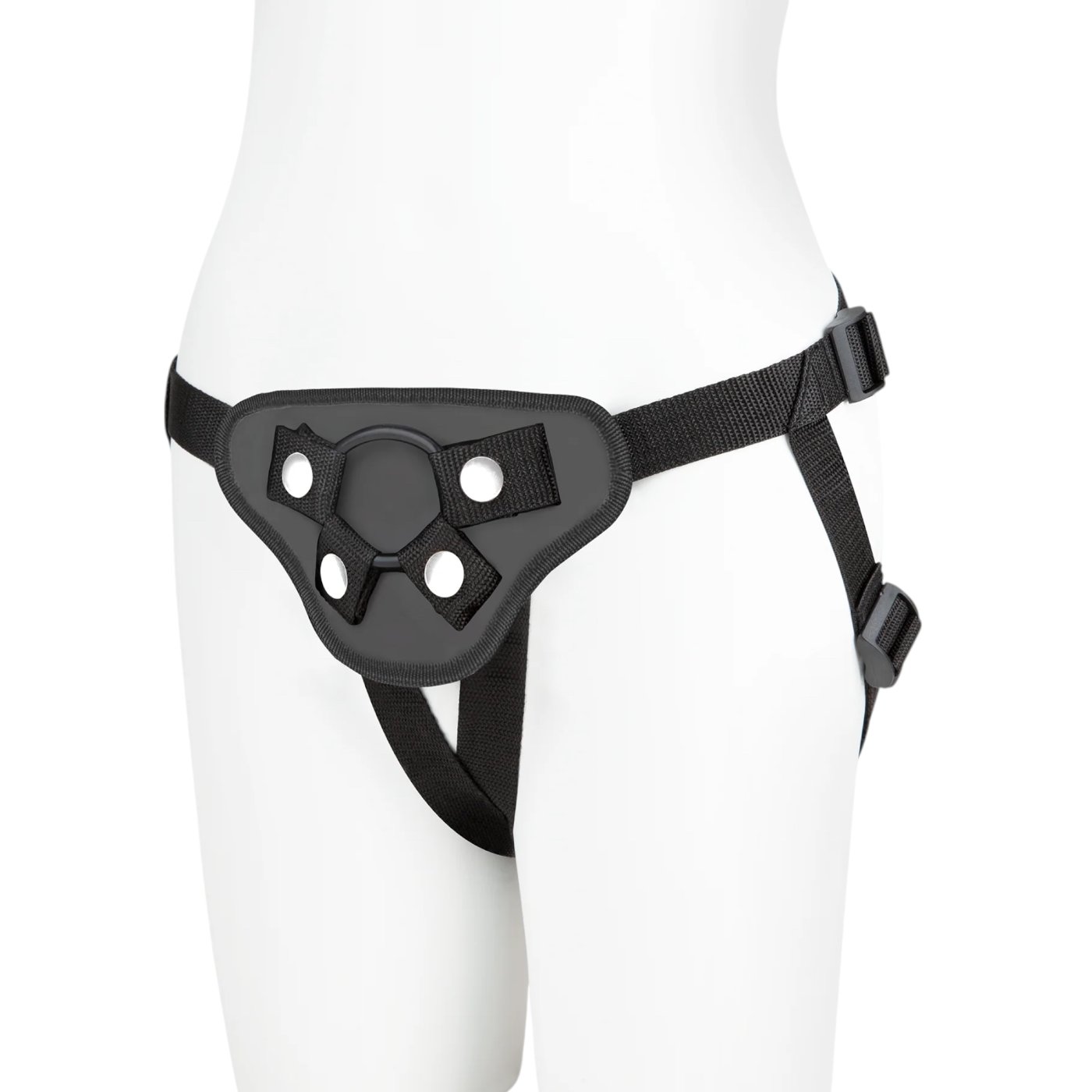 Lux Fetish Beginners Strap-On Harness with Blindfold Black
