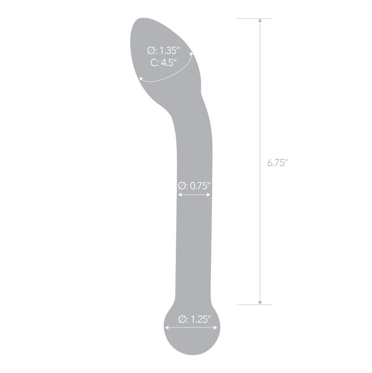 Glas Slimline G-Spot and P-Spot Glass Dildo 8 Inch