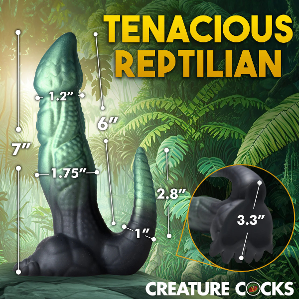 Creature Cocks Dickosaur Dual-Stimulation Silicone Dildo 7.25 Inch