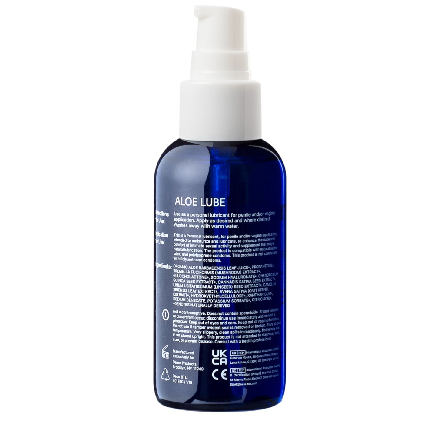 Dame Aloe Lube Plant-Powered Water-Based Lubricant 118ml
