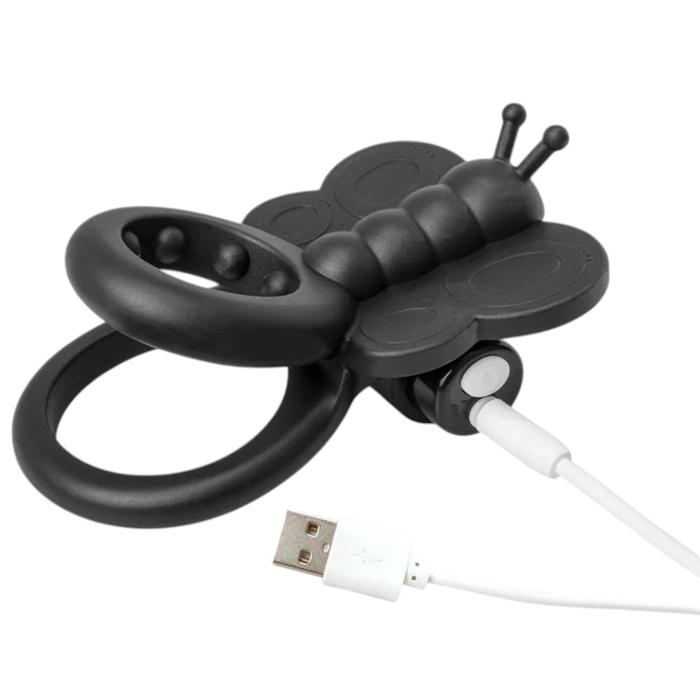 Screaming O Monarch Rechargeable Wearable Butterfly Cock Ring Black