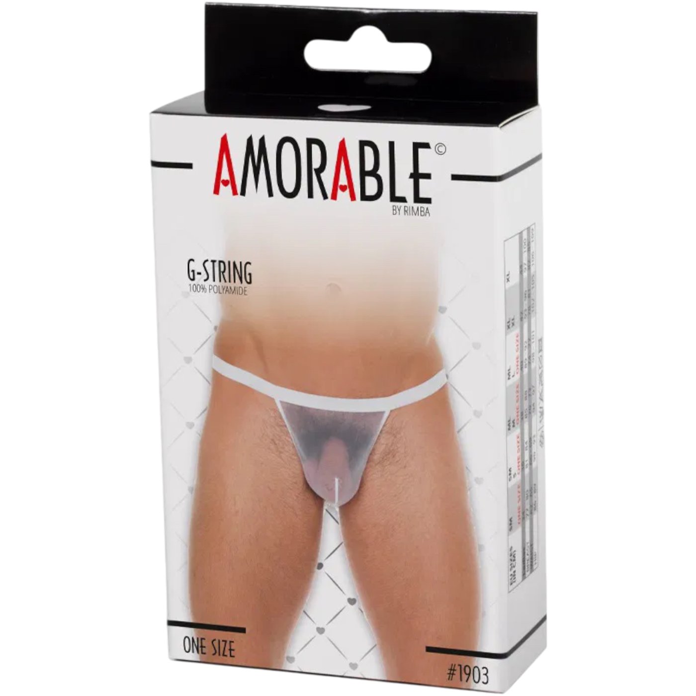 Rimba Men’s White Sheer Mesh G-String Thong