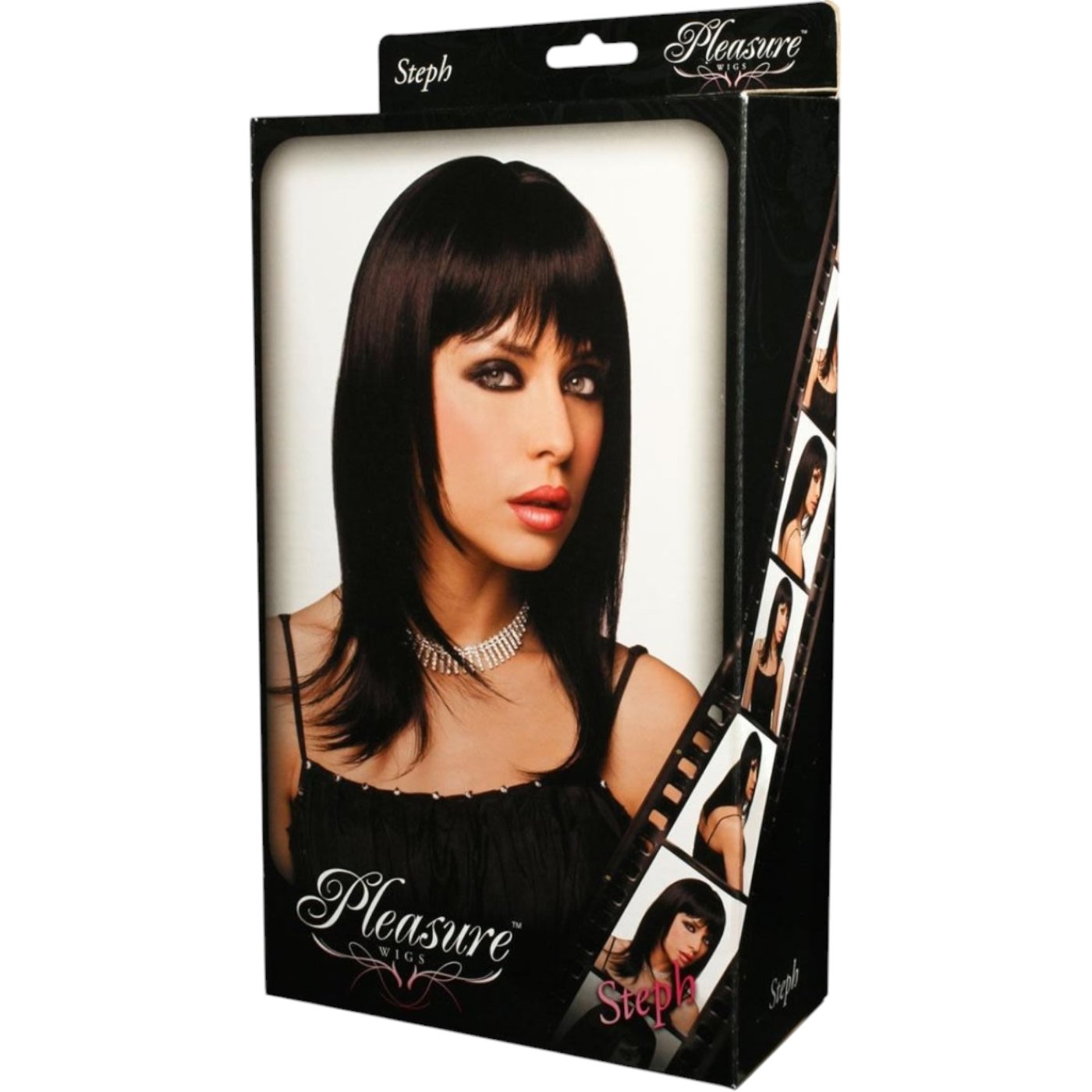 Pleasure Wigs Steph Black Long Wig With Fringe