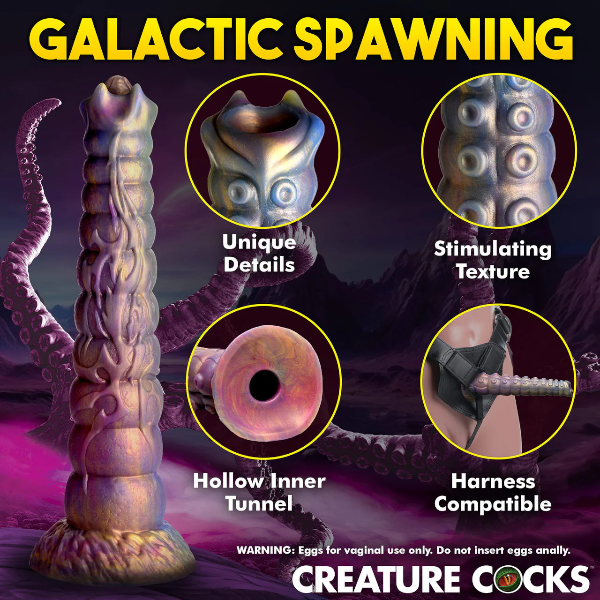 Creature Cocks Deep Invader Tentacle Ovipositor Silicone Dildo with Eggs 11.5 Inch