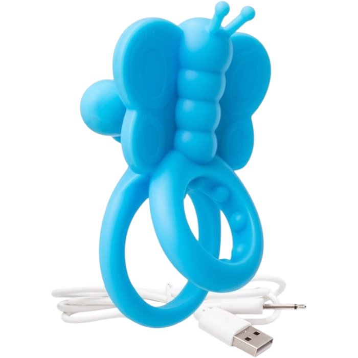 Screaming O Monarch Rechargeable Wearable Butterfly Cock Ring Blue
