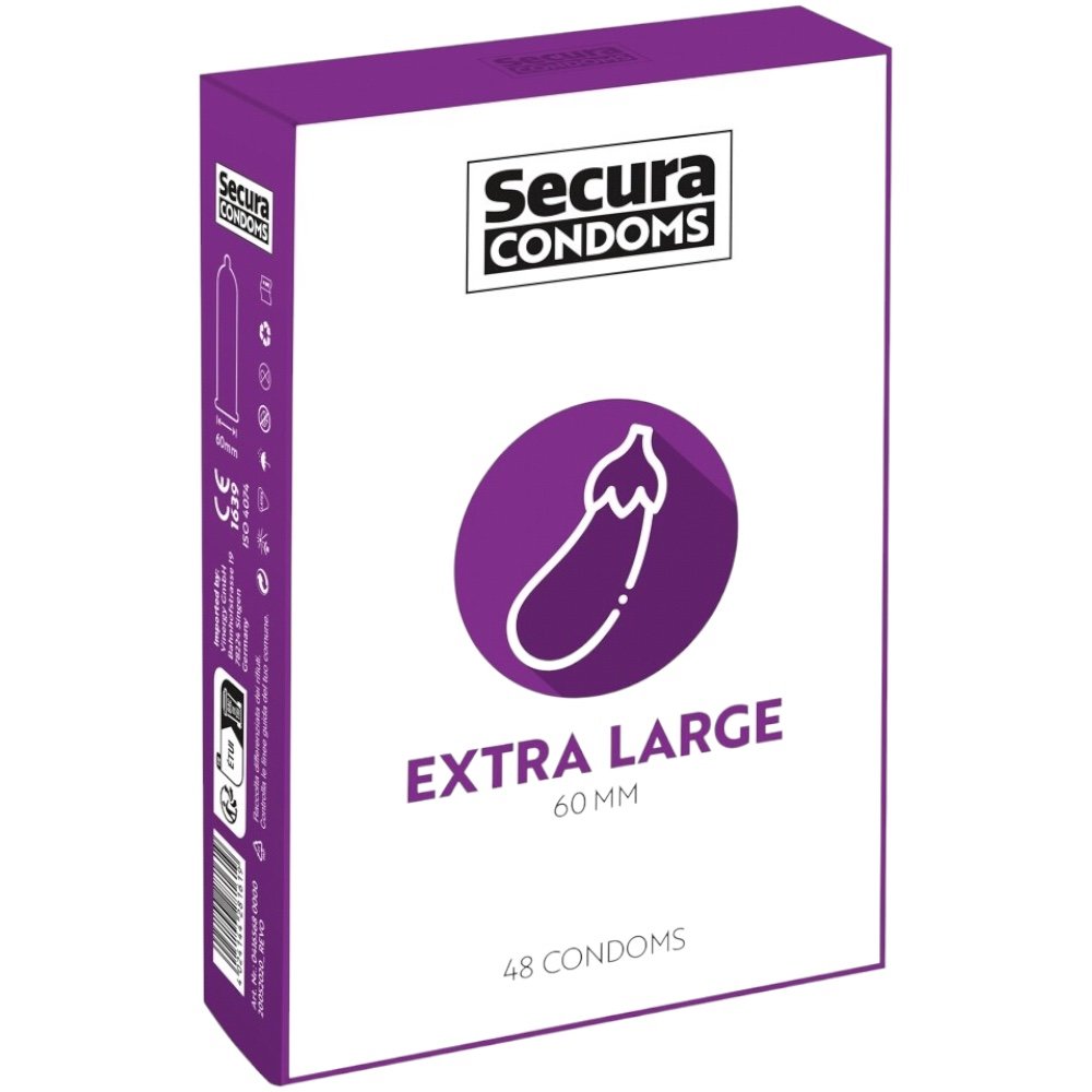 Secura Kondome Extra Large 60mm Condoms 48 Pack